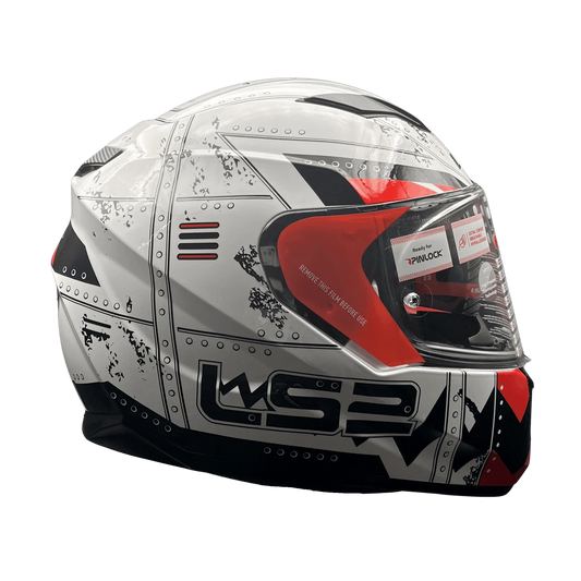 LS2 FF320 STREAM EVO MAX WHITE RED D-RING