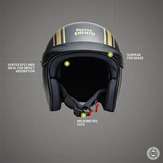 ROYAL ENFIELD SUN PEAK OPEN FACE LIGHTWEIGHT HELMET - ATHENA GREY