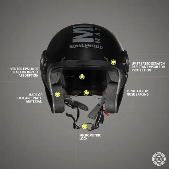 ROYAL ENFIELD OPEN FACE MLG - MATT BLACK