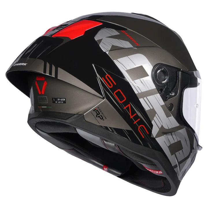 KORDA SONIC GP ZHARK HELMET - BLACK & WHITE