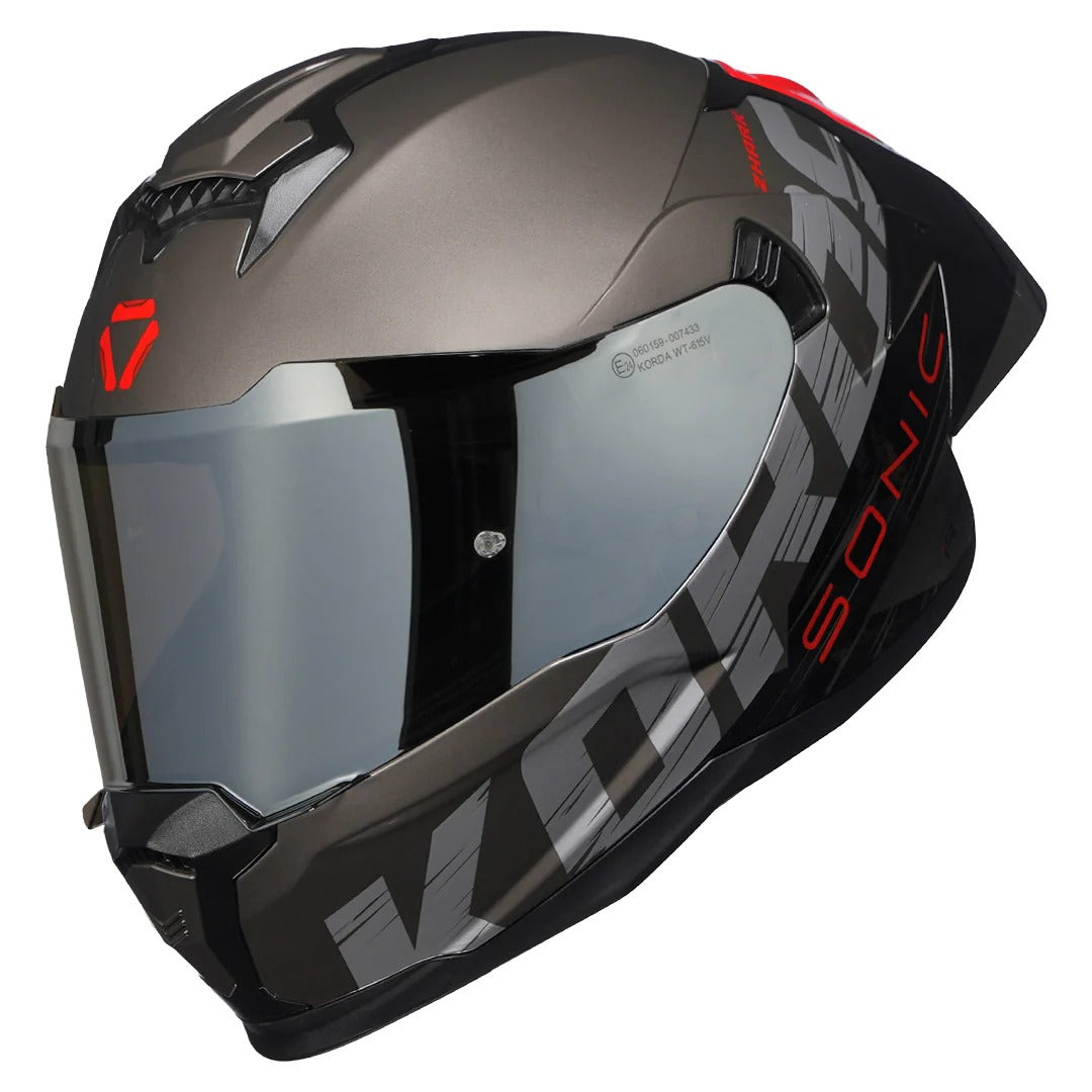 KORDA SONIC GP ZHARK HELMET - BLACK & WHITE