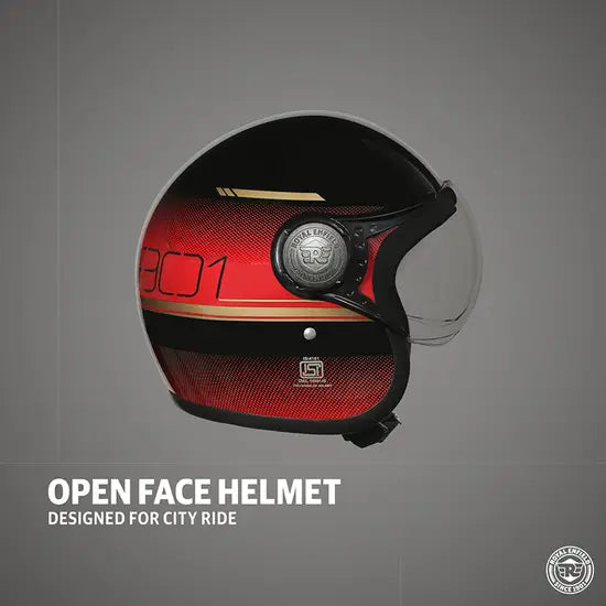 ROYAL ENFIELD JET OPEN FACE MLG NEO HELMET - BLACK & RED