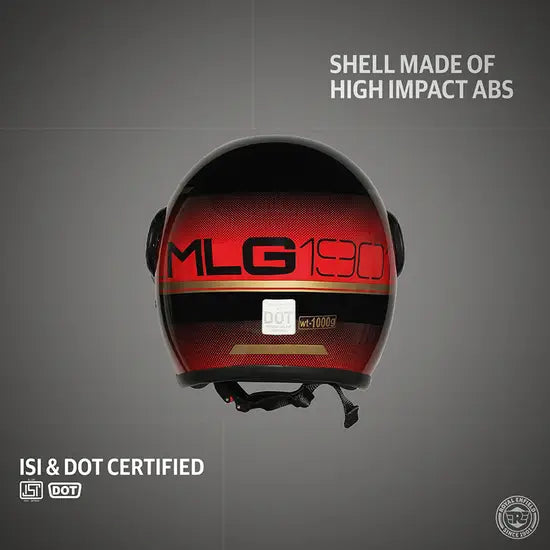 ROYAL ENFIELD JET OPEN FACE MLG NEO HELMET - BLACK & RED