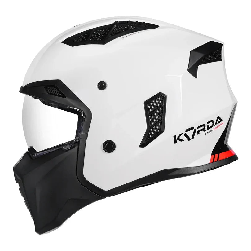 KORDA STROMTROOPER SOLID HELMET - GLOSS BLACK WHITE