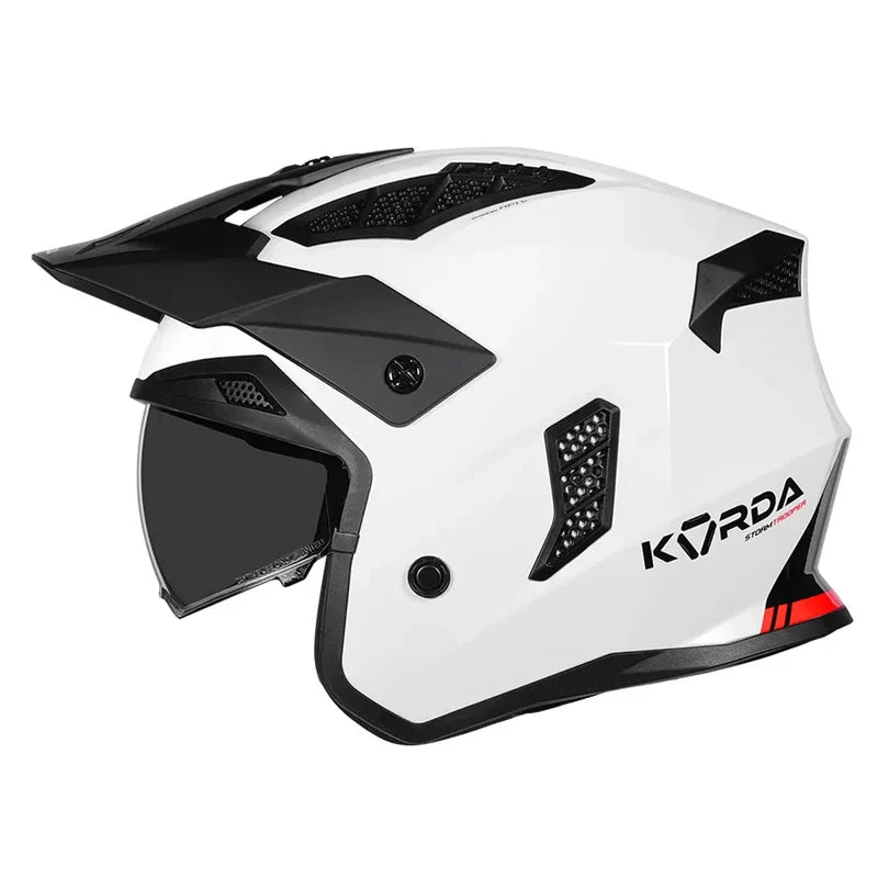 KORDA STROMTROOPER SOLID HELMET - GLOSS BLACK WHITE