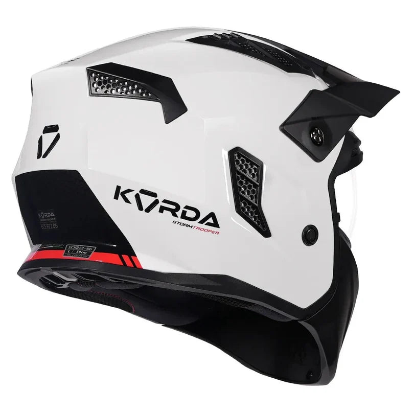 KORDA STROMTROOPER SOLID HELMET - GLOSS BLACK WHITE