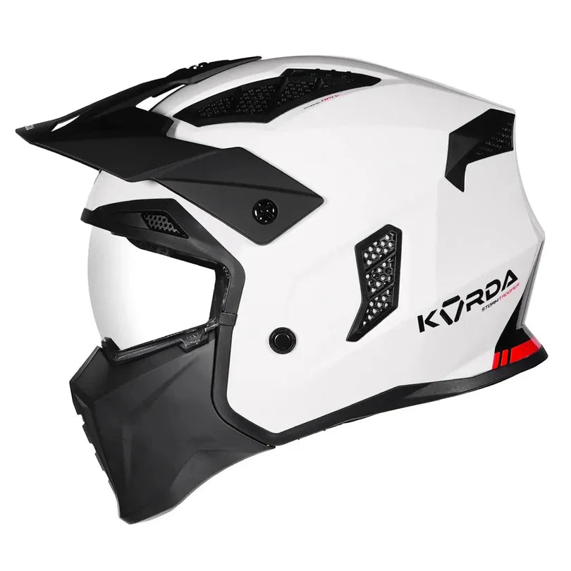 KORDA STROMTROOPER SOLID HELMET - GLOSS BLACK WHITE