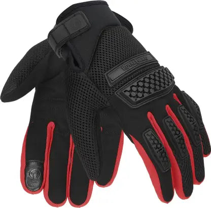 ROYAL ENFIELD URBAN HUSTLER ROVER V3 RIDING GLOVES - RED & BLACK