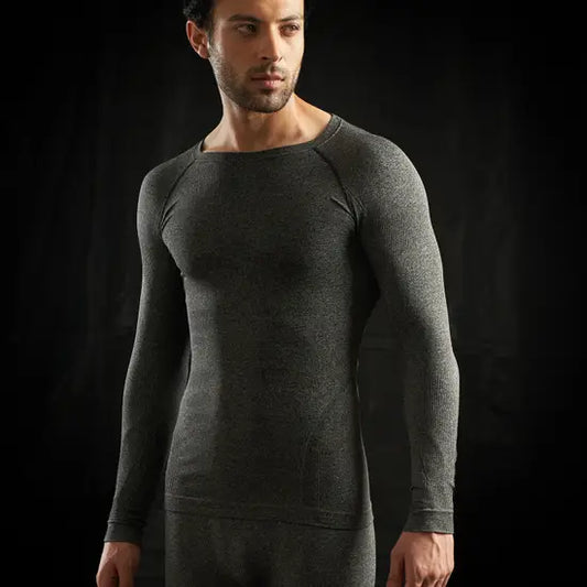 ROYAL ENFIELD SEAMLESS TOP BASE LAYER - DARK GREY MELANGE
