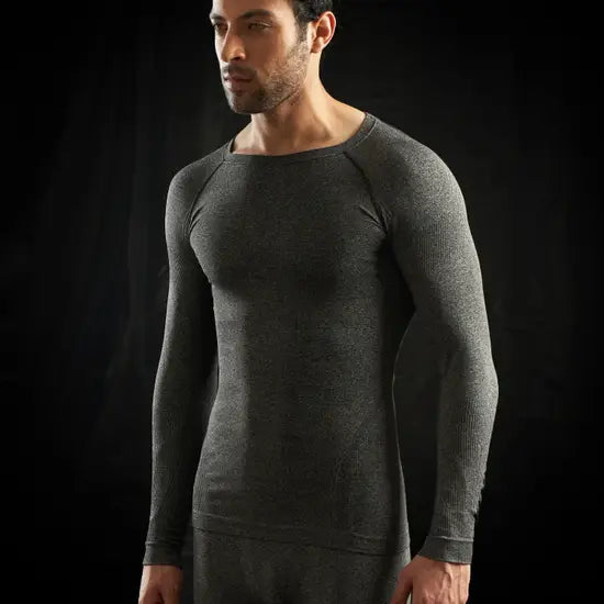 ROYAL ENFIELD SEAMLESS TOP BASE LAYER - DARK GREY MELANGE