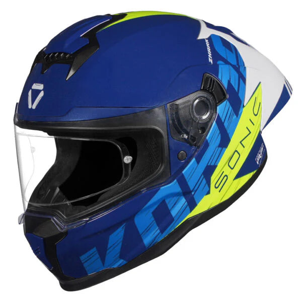 KORDA SONIC GP ZHARK HELMET - WHITE BLUE