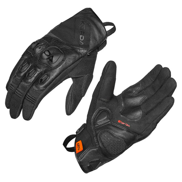 KORDA HYBRID RIDING GLOVES - BLACK