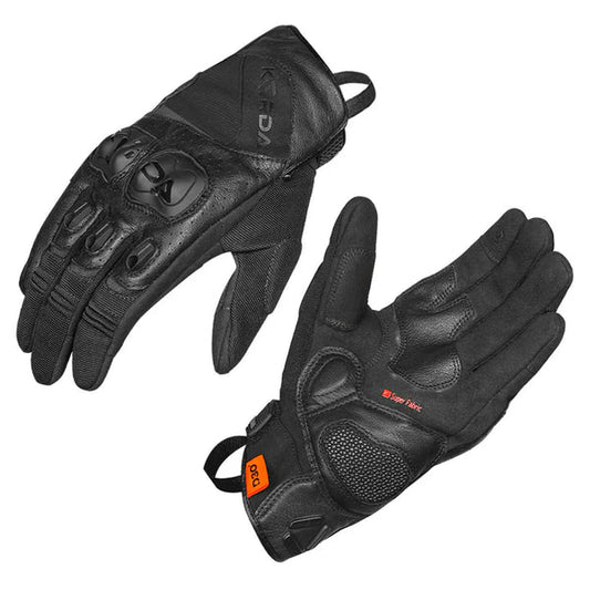 KORDA HYBRID RIDING GLOVES - BLACK