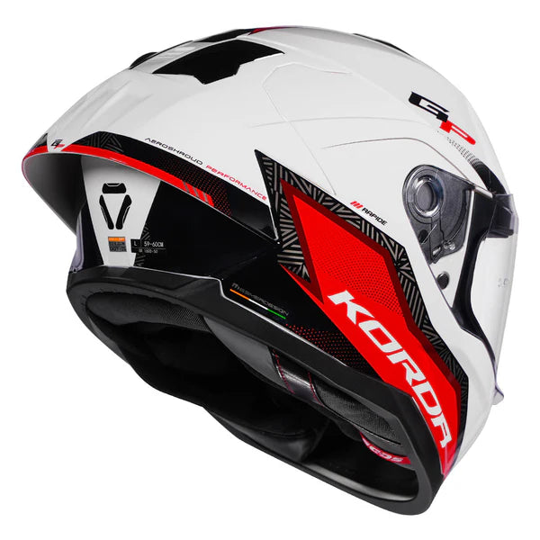 KORDA SONIC GP RAPIDE W/P HELMET - GLOSS RED