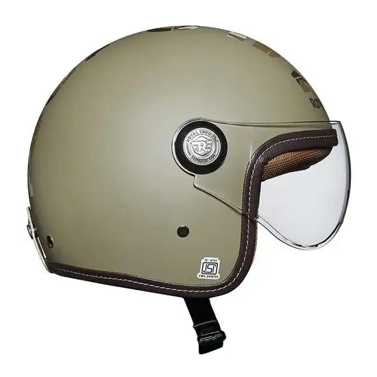 ROYAL ENFIELD CHOPPER MLG CAMO HELMET WITH CLEAR VISOR - DESERT STORM