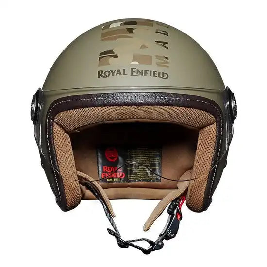 ROYAL ENFIELD CHOPPER MLG CAMO HELMET WITH CLEAR VISOR - DESERT STORM