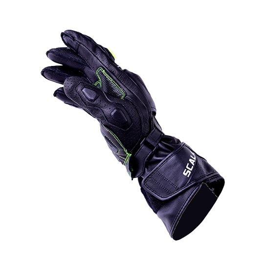 SCALA TREKKER RIDING GLOVES - BLACK FLU. GREEN